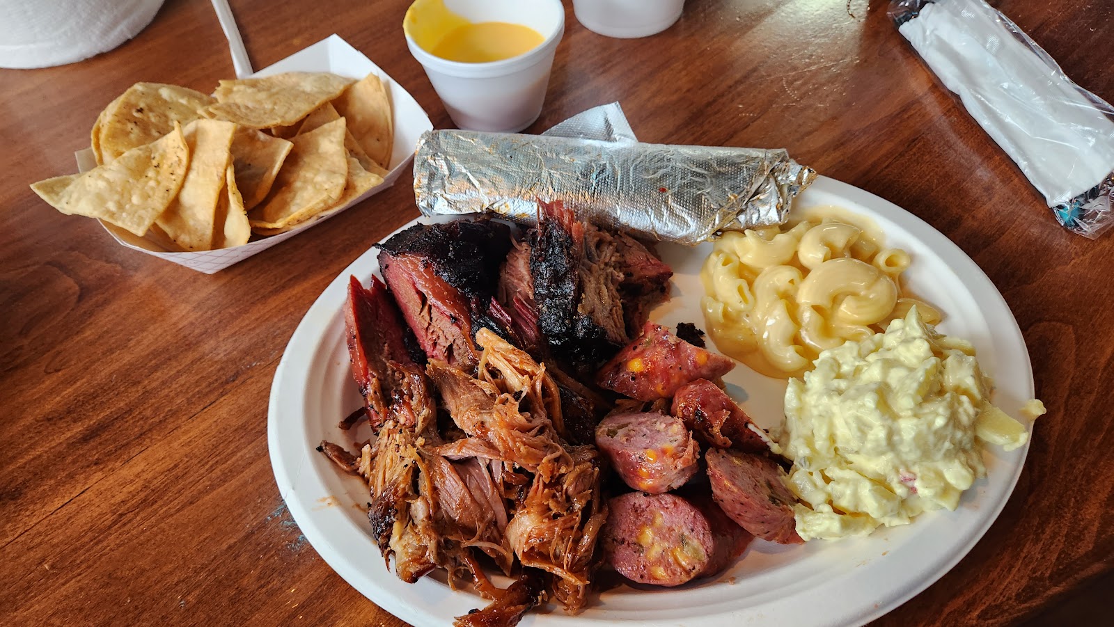 Smoked barbecue plate at Blue Pit Smokehouse