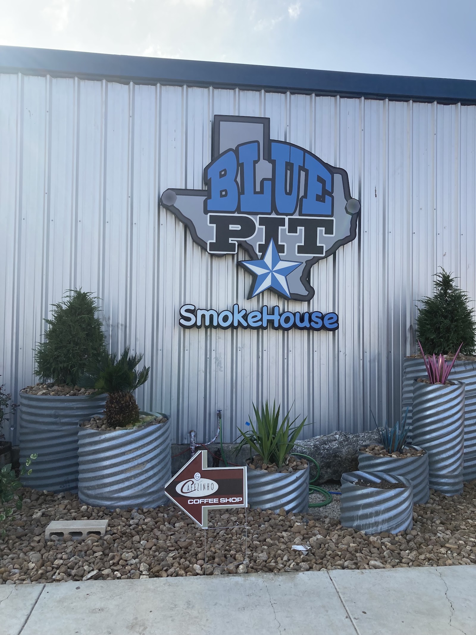 Barbecue platter with sides at Blue Pit Smokehouse